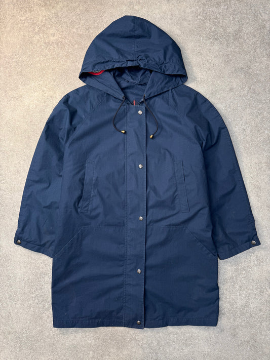 Burberry Logo Button Detail Navy Parka Jacket