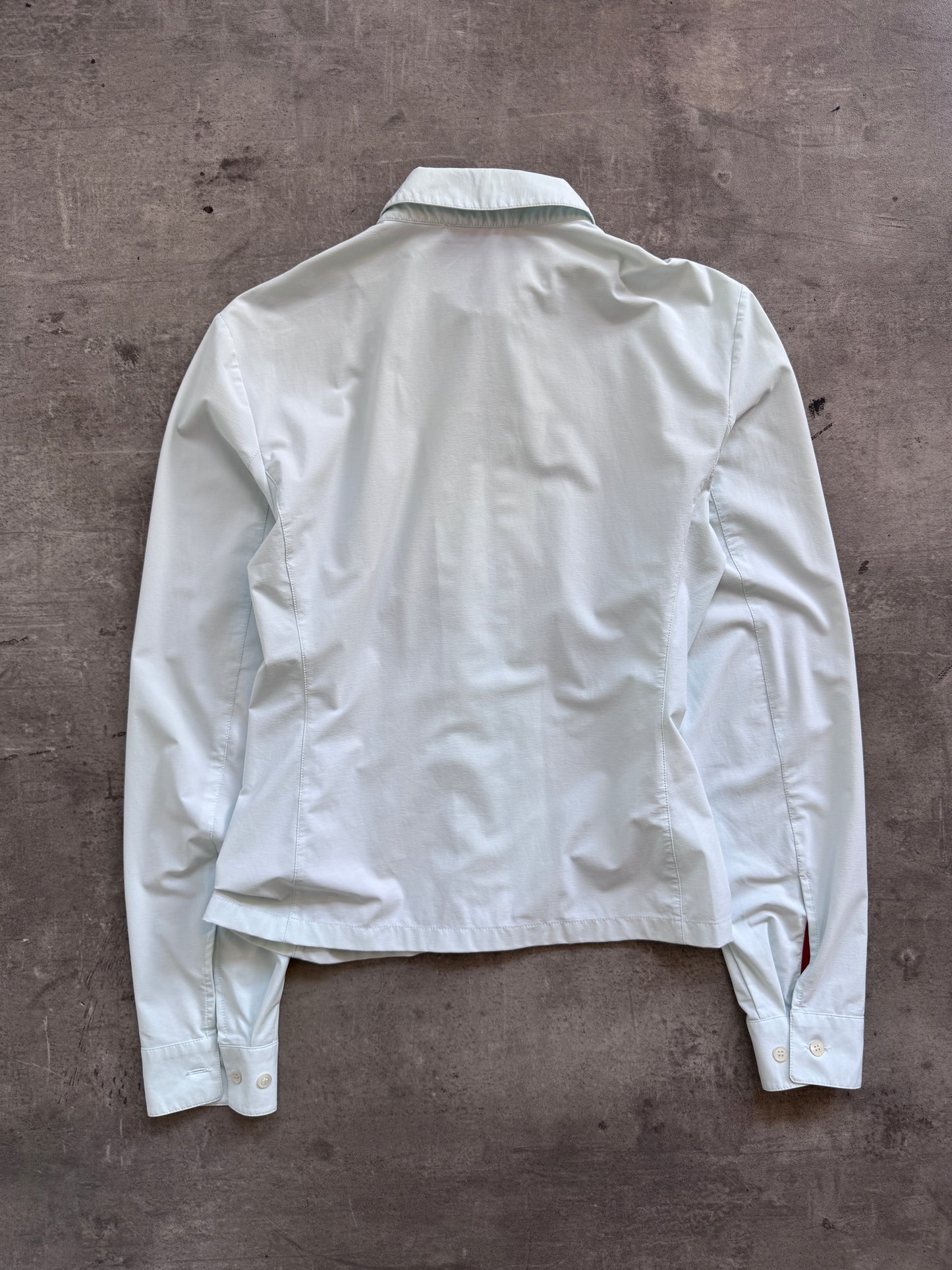 Prada Sport Baby Blue Zip Up Blouse