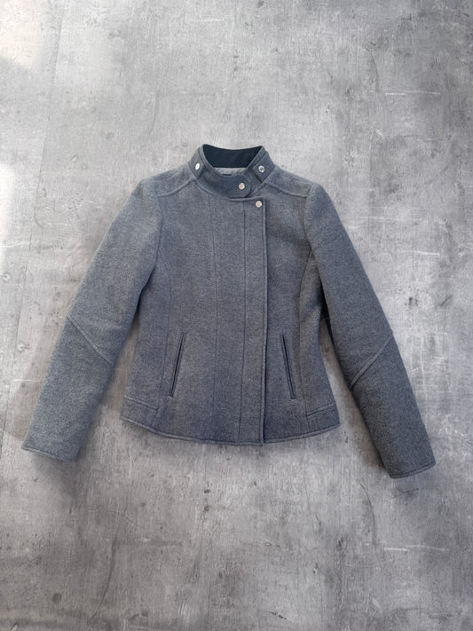 Armani Jeans Asymmetrical Grey Wool Jacket