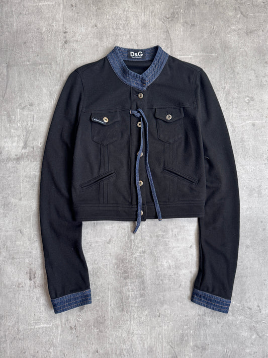 D&G Denim Lined Cotton Cropped Sweater