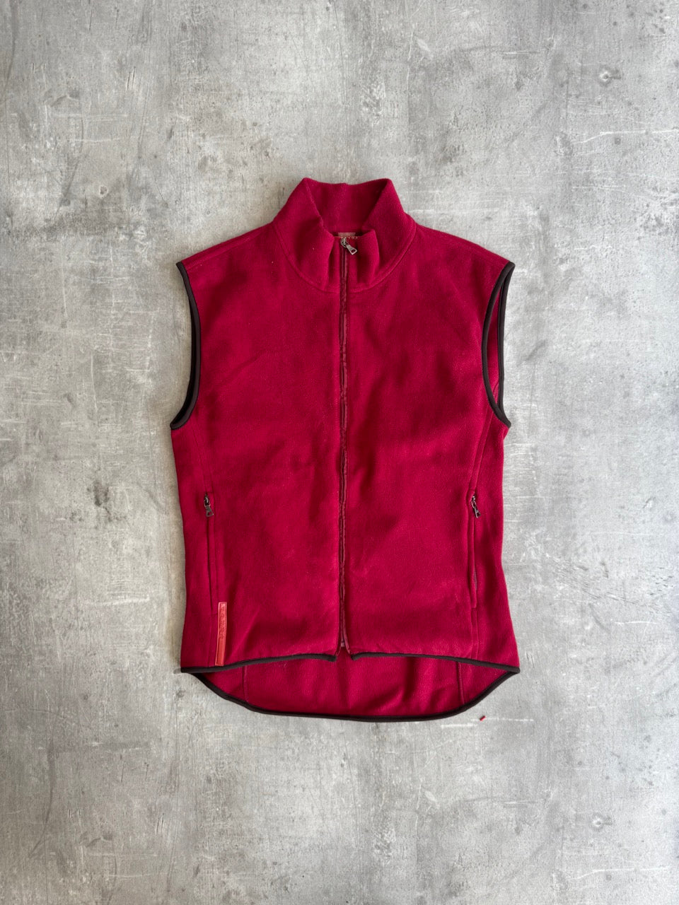 Prada Red Technical Fleece Gilet