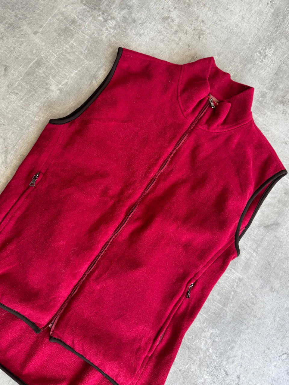 Prada Red Technical Fleece Gilet