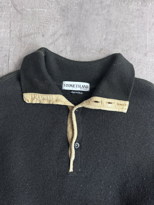 A/W 2001 Stone Island Button Down Wool Fleece Sweater