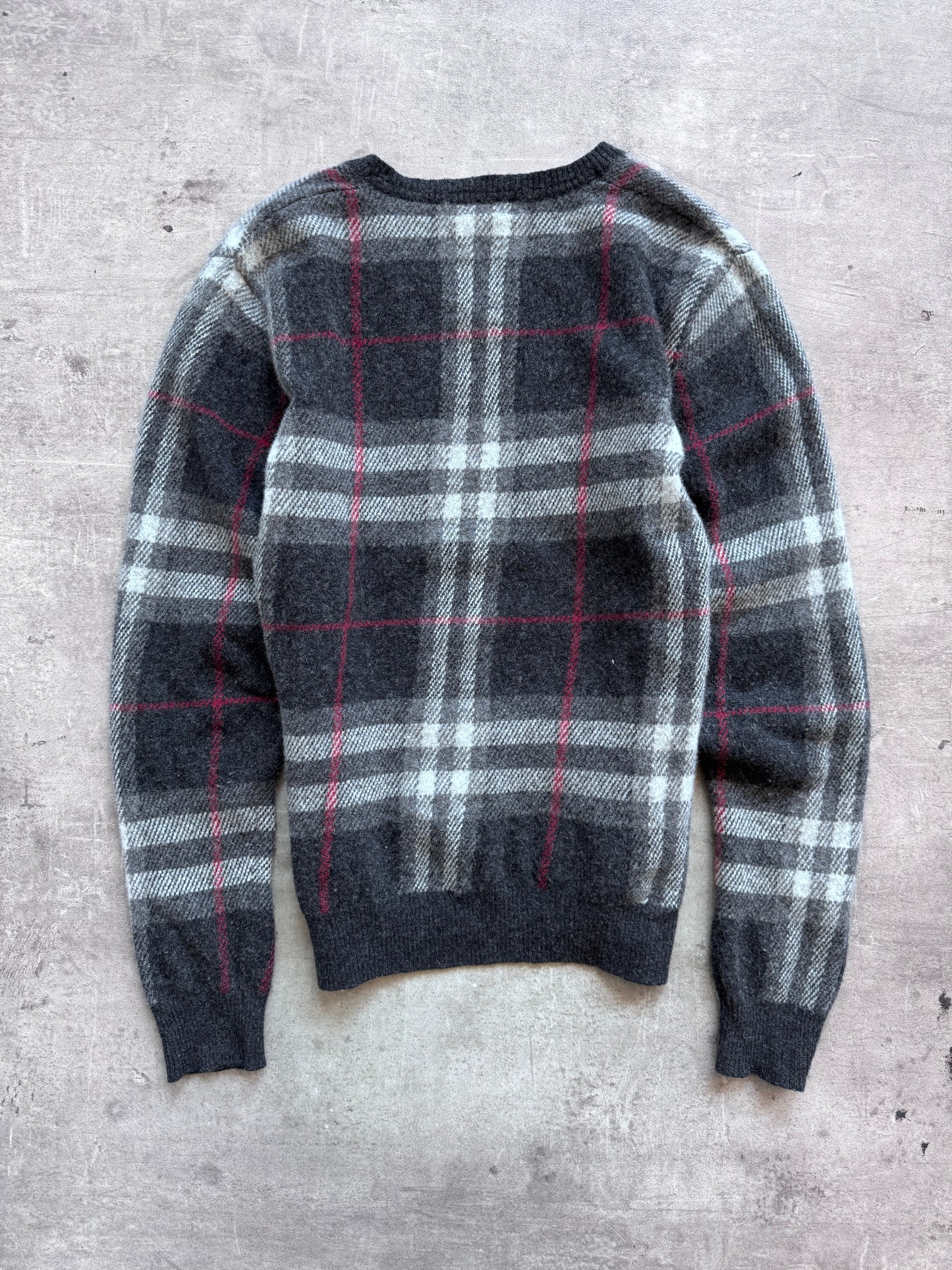 Burberry Black Nova Check Cashmere Knit Sweater