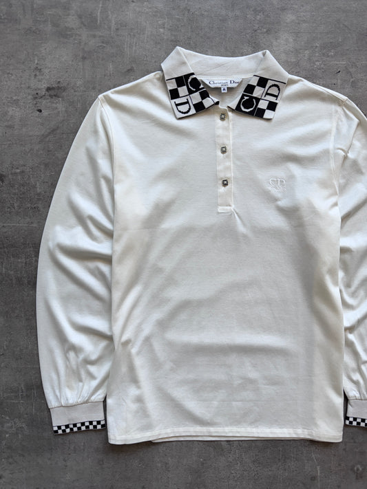 Christian Dior Logo Collar LS Polo Shirt