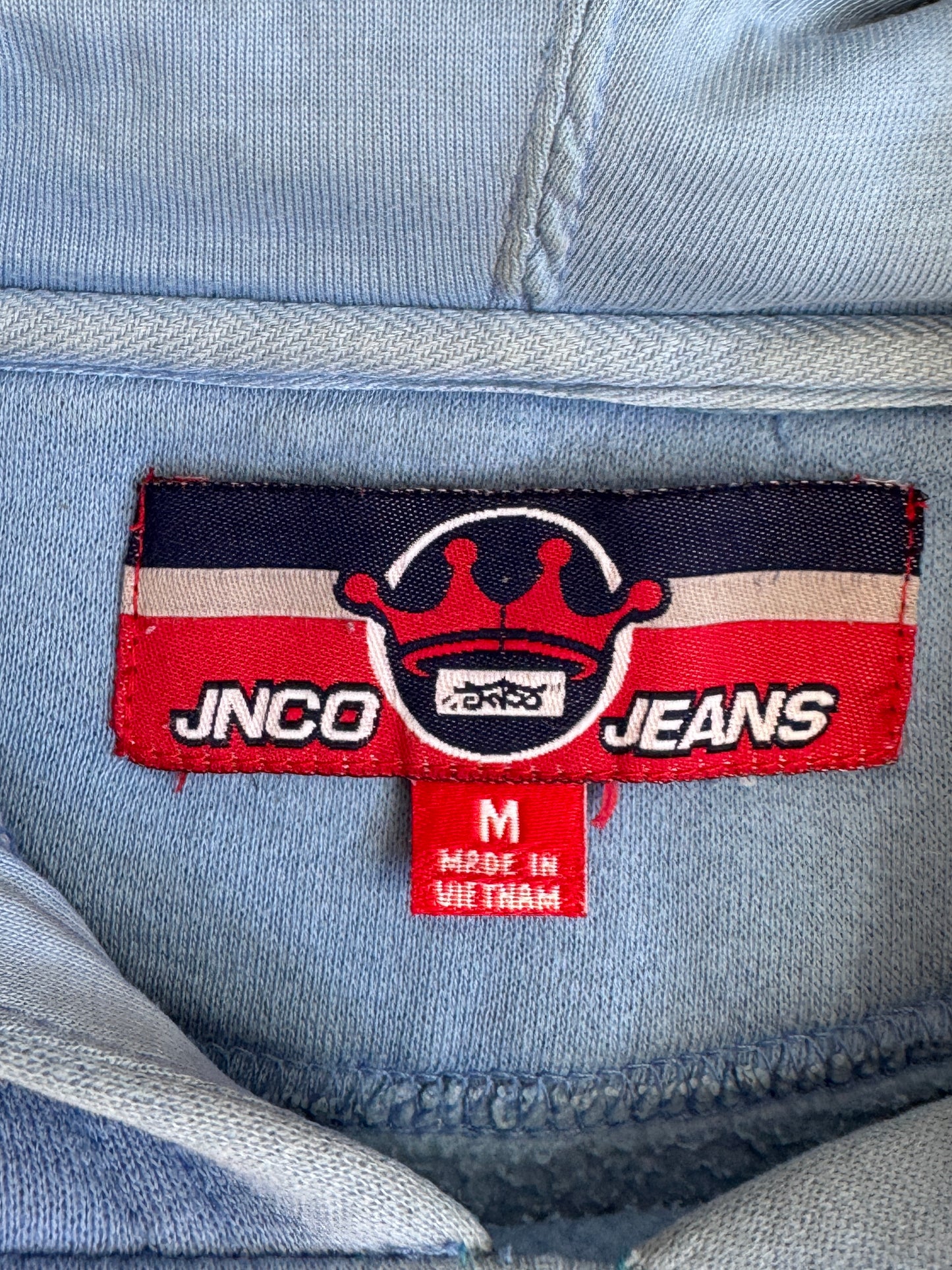 JNCO Jeans Embroidered Spellout Blue Hoodie