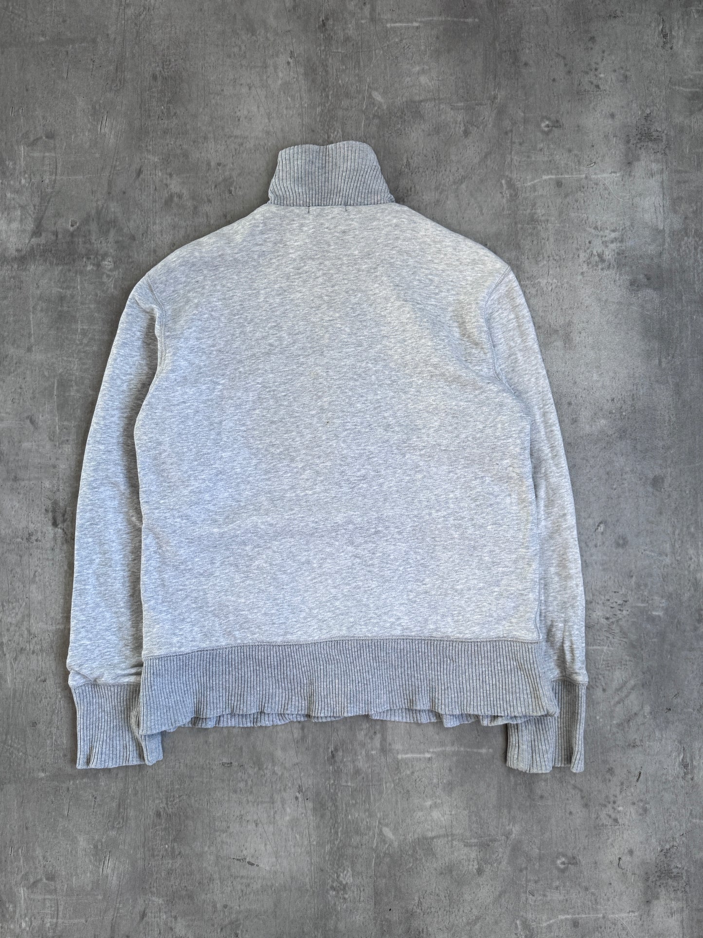 Burberry Black Label Faux Fur Lined Grey Zip Up Sweater