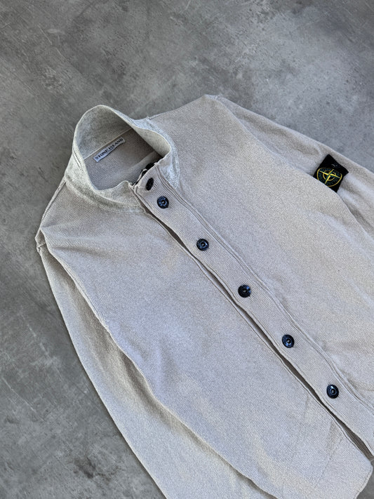 S/S 2008 Stone Island Button Down Grey Knitted Sweater