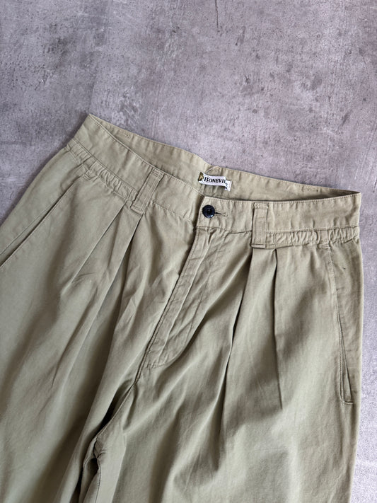 Bonville C.P. 1990s Sage Wide Leg trousers