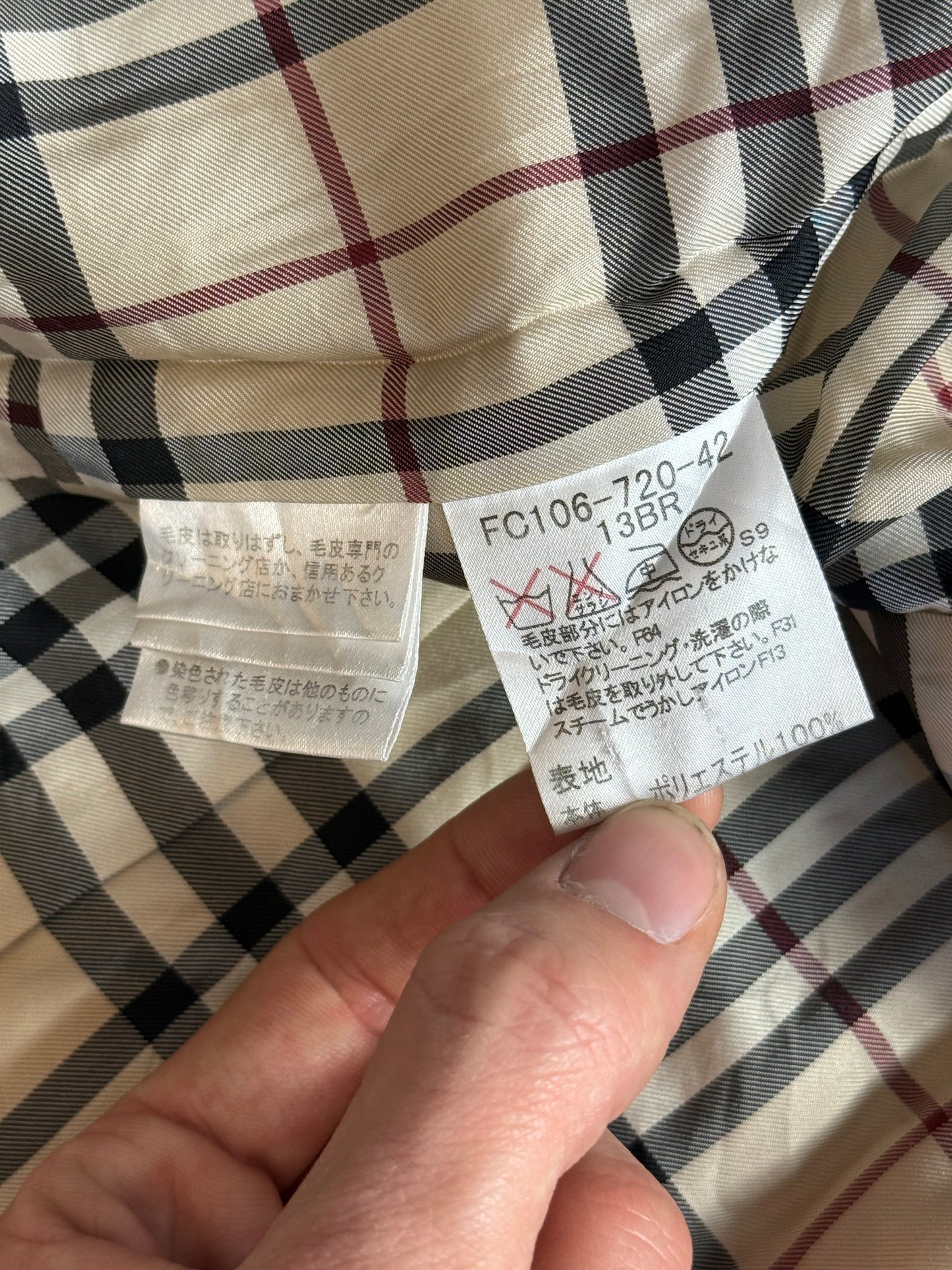 Burberry Modular Fur Collar Cropped Diamond Quilt Jacket