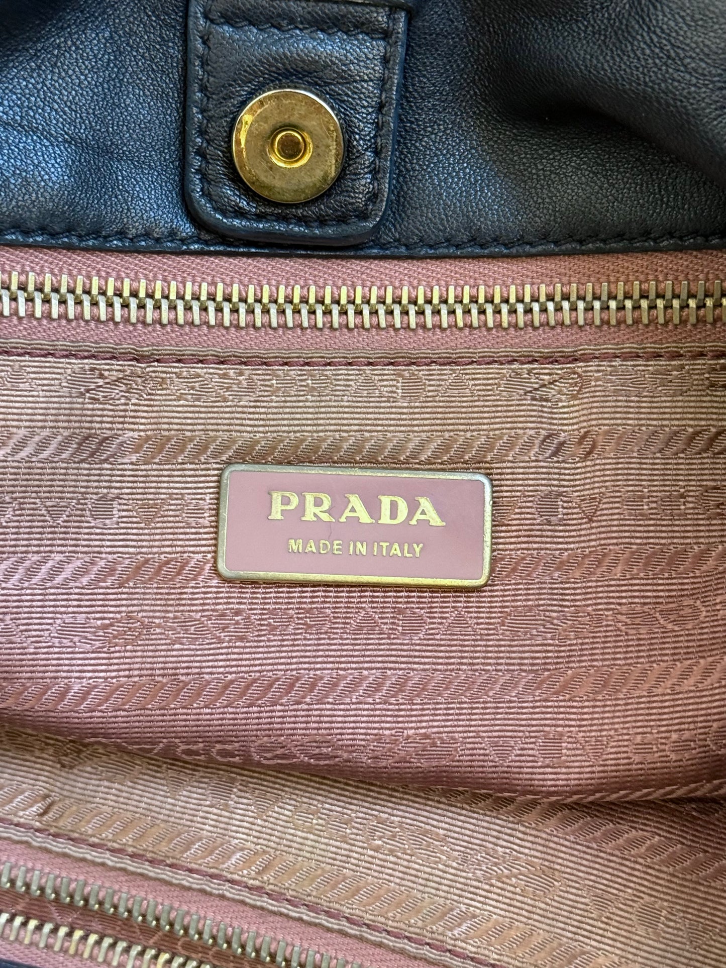 Prada Tessuto Flocco Bow Black Poly Mini Tote Bag