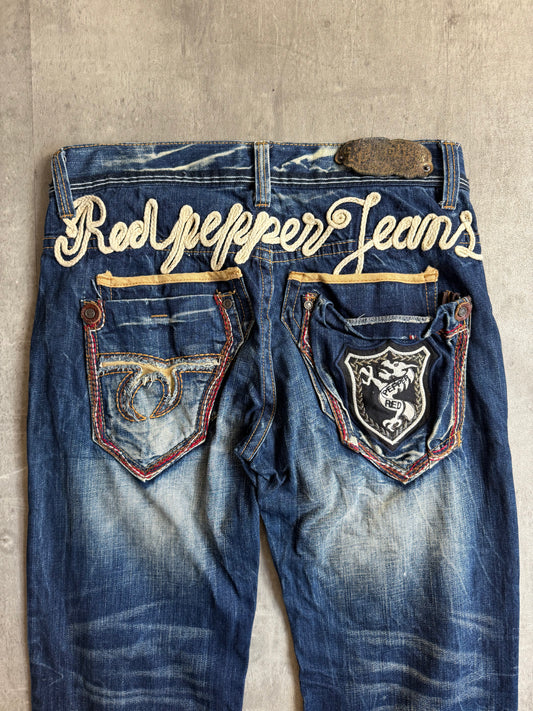 Red Pepper Four Pocket Embelished Denim Jeans