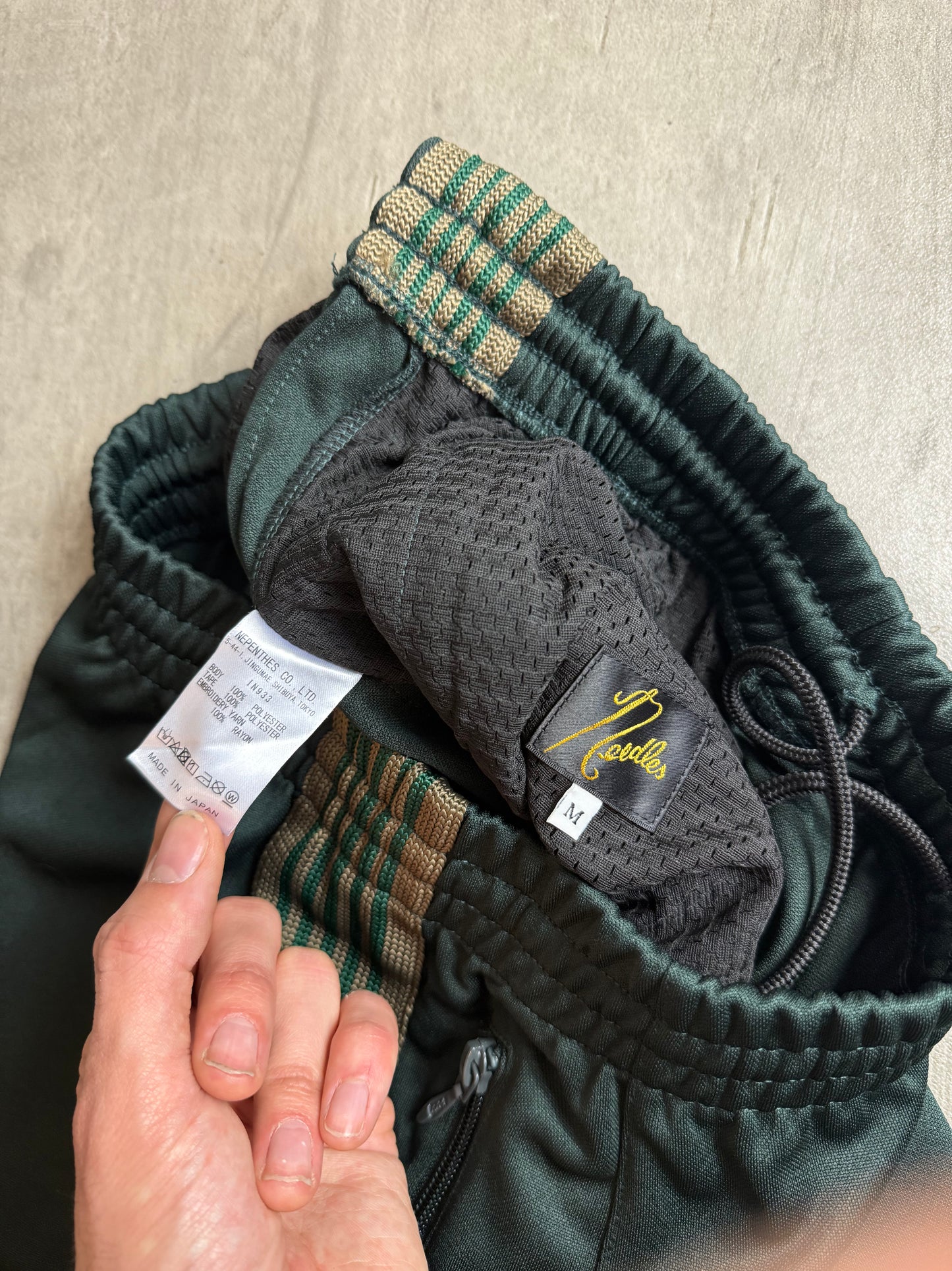 Needles Japan Khaki Stripe HD Track Pants