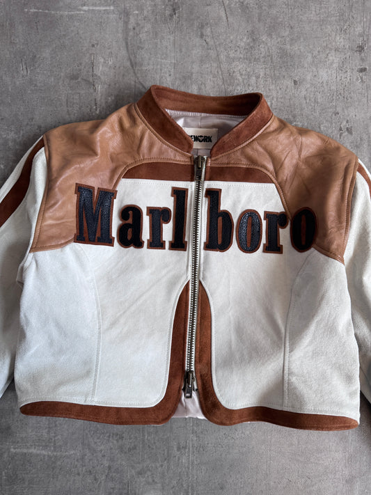 VT Rework: Marlboro Leather Detailed Suede Cropped Jacket