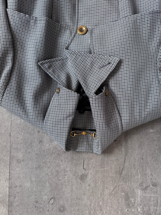 Gucci By Tom Ford Houdstooth Removeable Quilted Lining Trench Coat