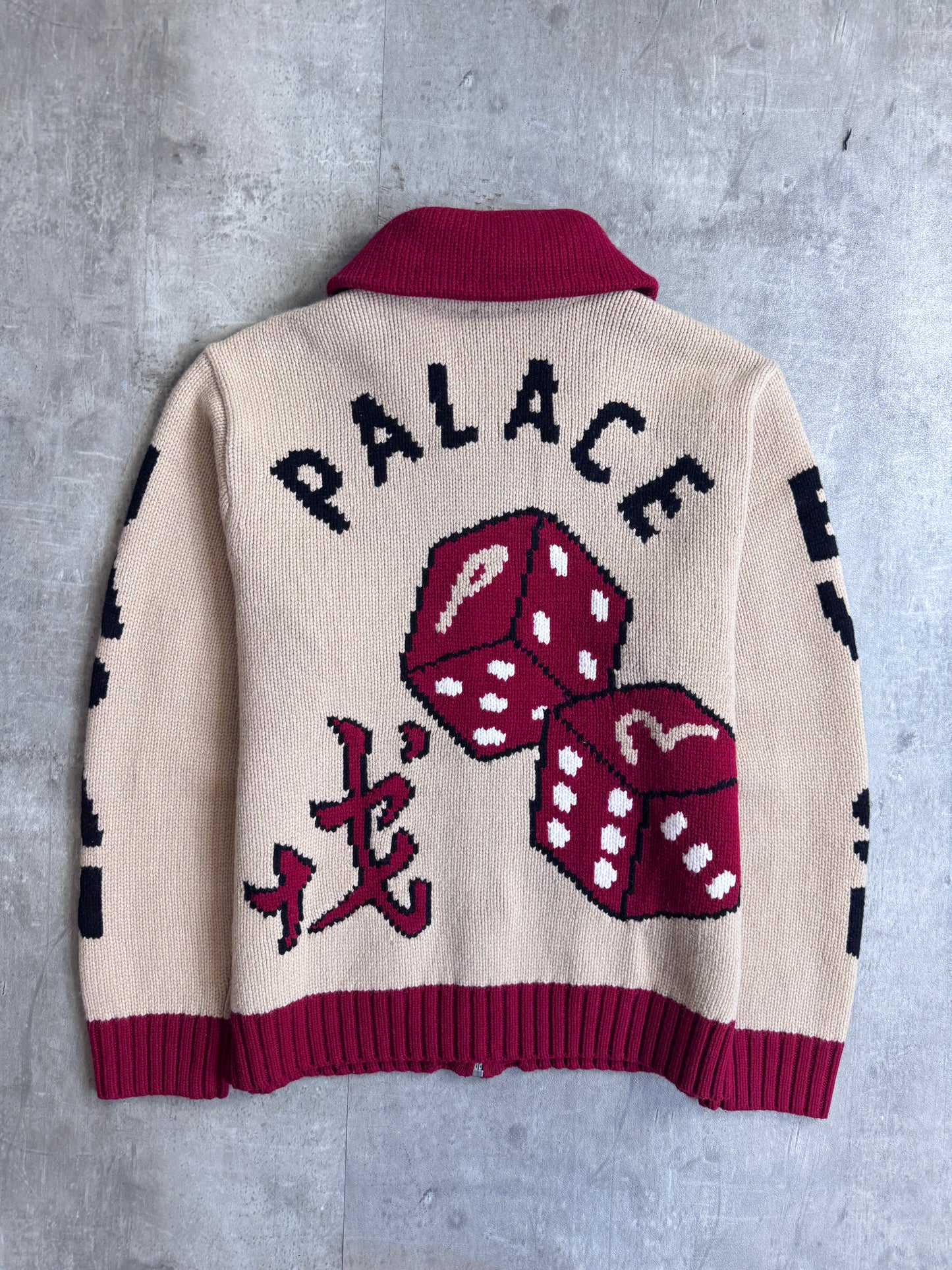 Evisu X Palace Chunky Knit Cowichan Dice Cardigan
