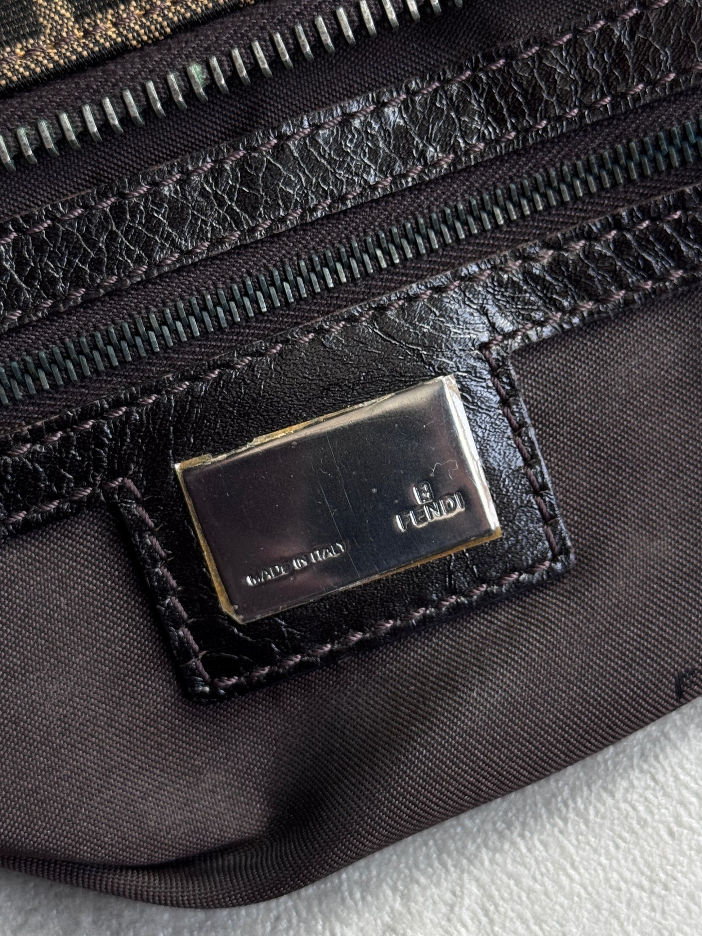 Fendi Zucca East West Top Handle Bag