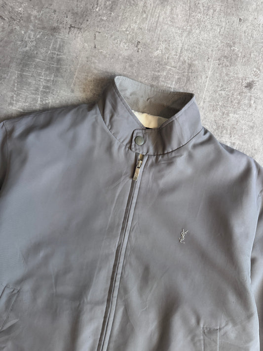 YSL Green-Grey Lightweight Embroidered Blouson