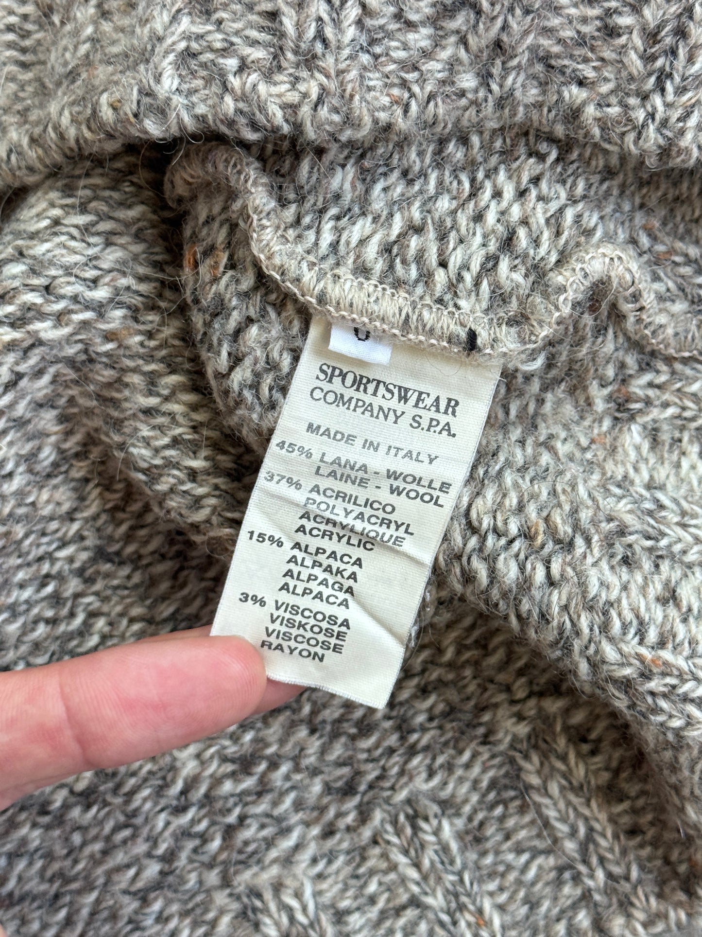 1984 Boneville Flecked Wool Grey Fisherman Sweater