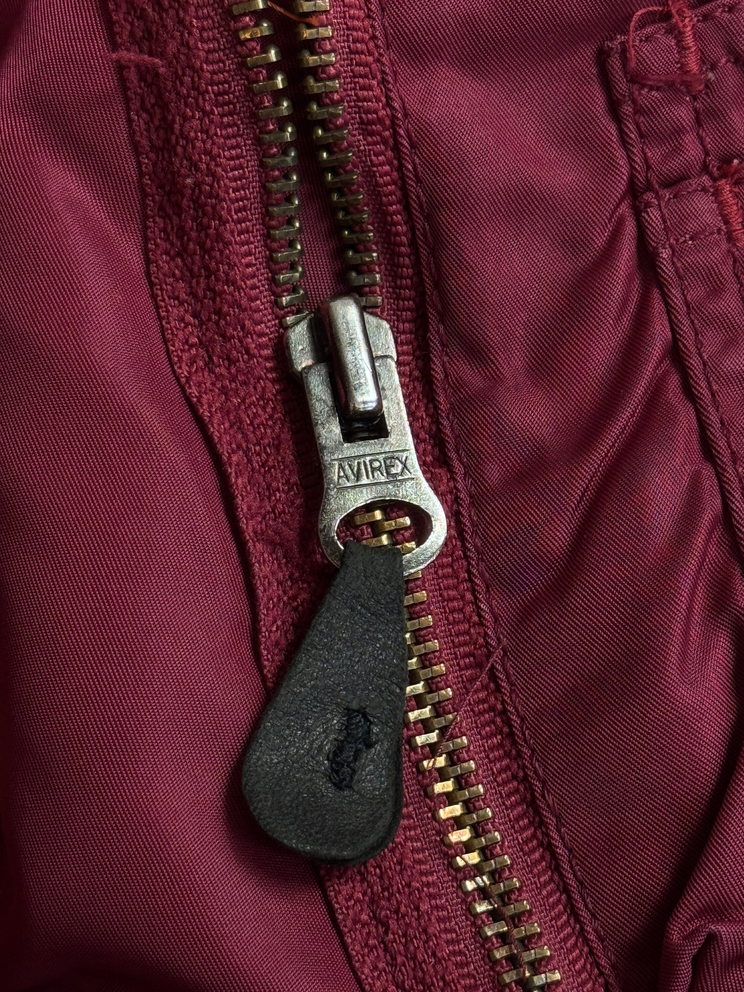 Avirex 90's M-A1 Patch Detail Burgundy Bomber Jacket