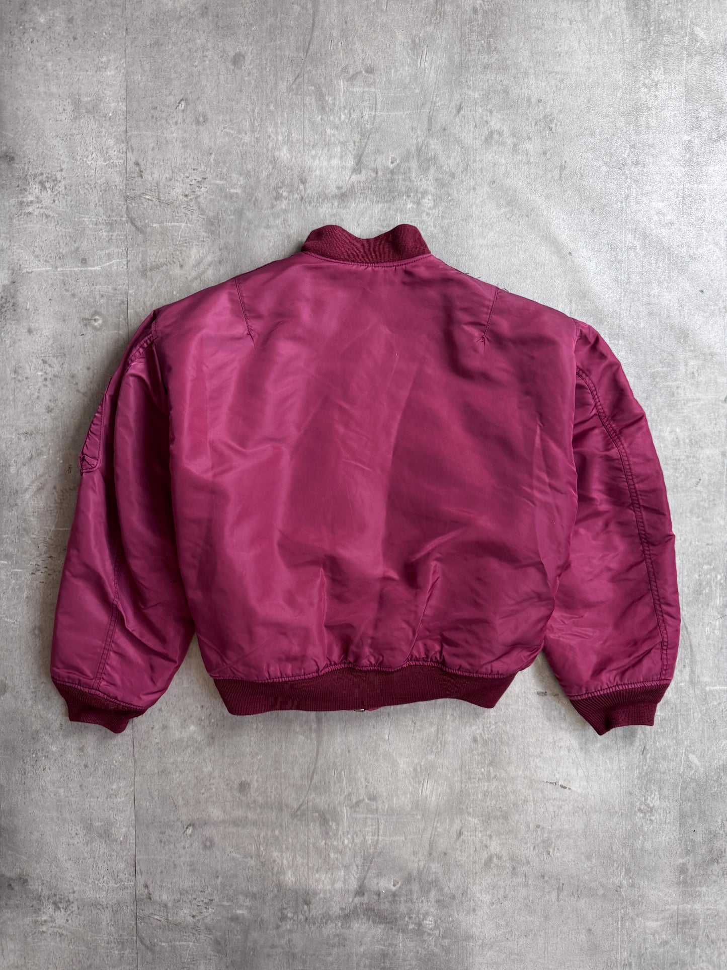 Avirex 90's M-A1 Patch Detail Burgundy Bomber Jacket