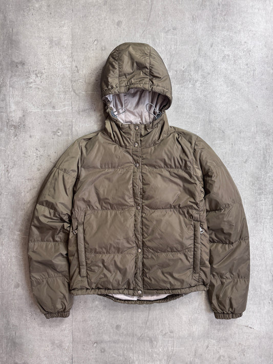 Prada Sport 'Ice Skater' Khaki Quilted Puffer Jacket