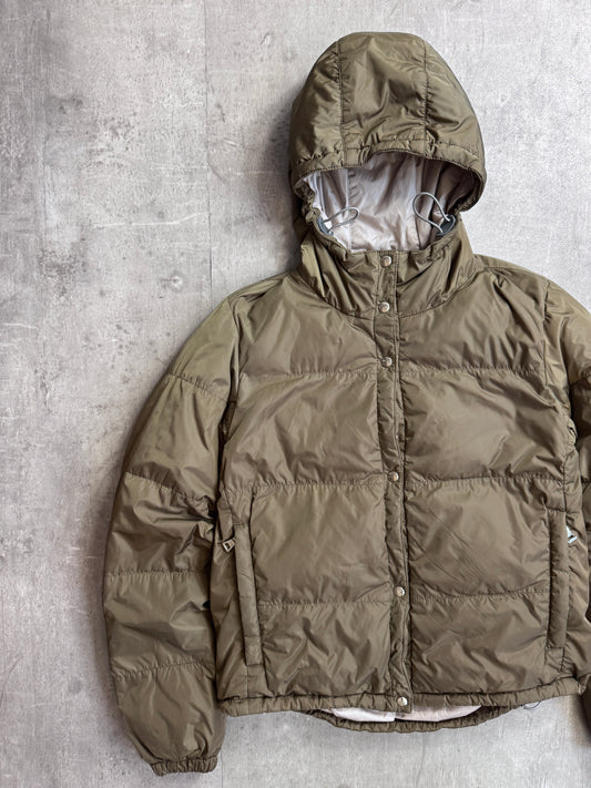 Prada Sport 'Ice Skater' Khaki Quilted Puffer Jacket