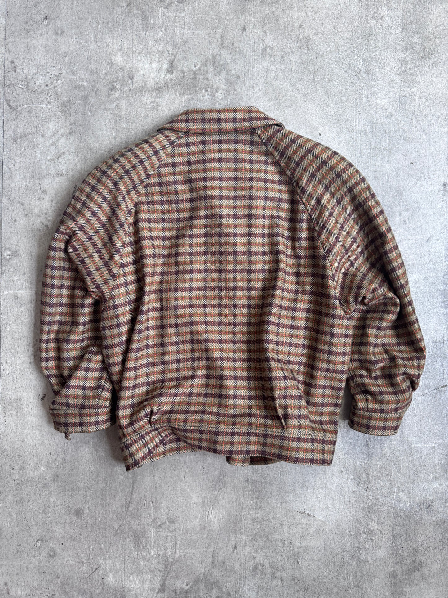 Burberry's Wool Tweed Harrington Jacket With Shoulder Pads