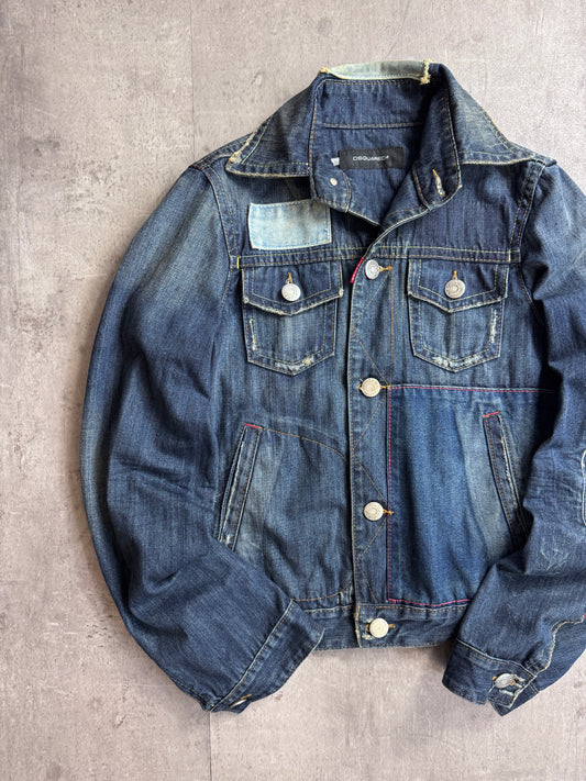 Dsquared2 F*cker Tab Distressed Denim Trucker Jacket