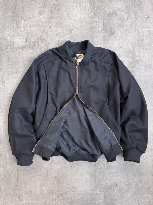 VT Rework: Black Wool Oversized Bomber Blouson