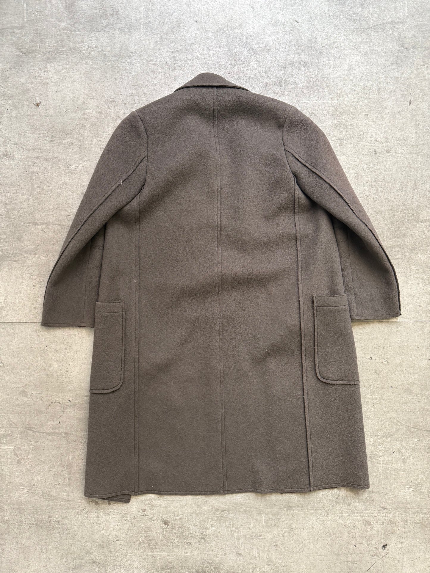 Helmut Lang Brown Wool Blend Overcoat