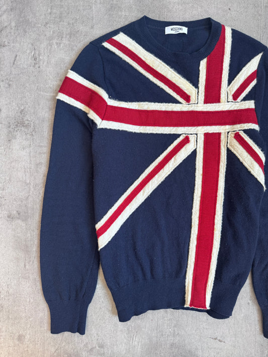 2000's Moschino Jeans Union Jack Knitted Wool Sweater
