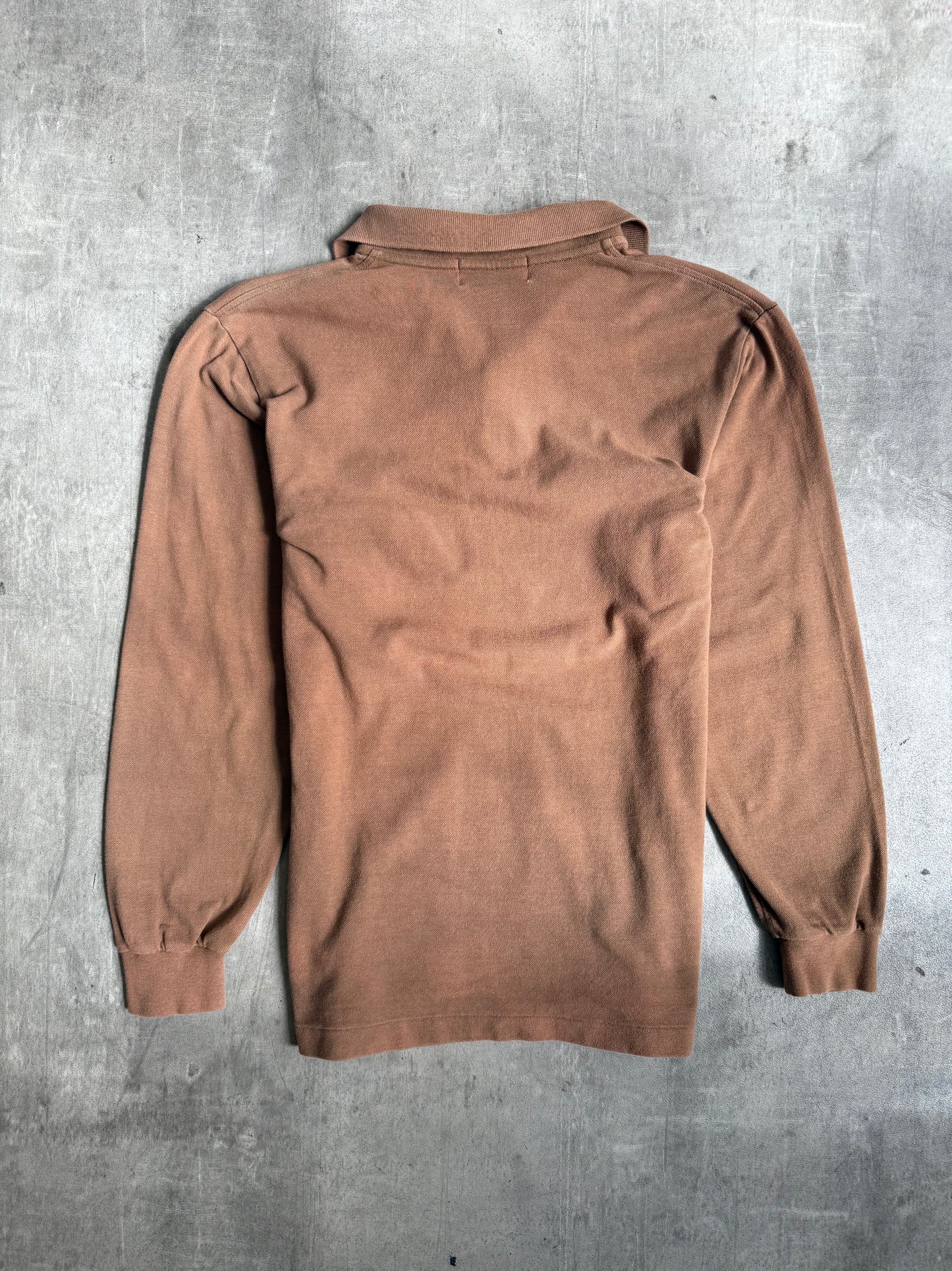 Burberry Washed Brown Crest Logo LS Polo Shirt