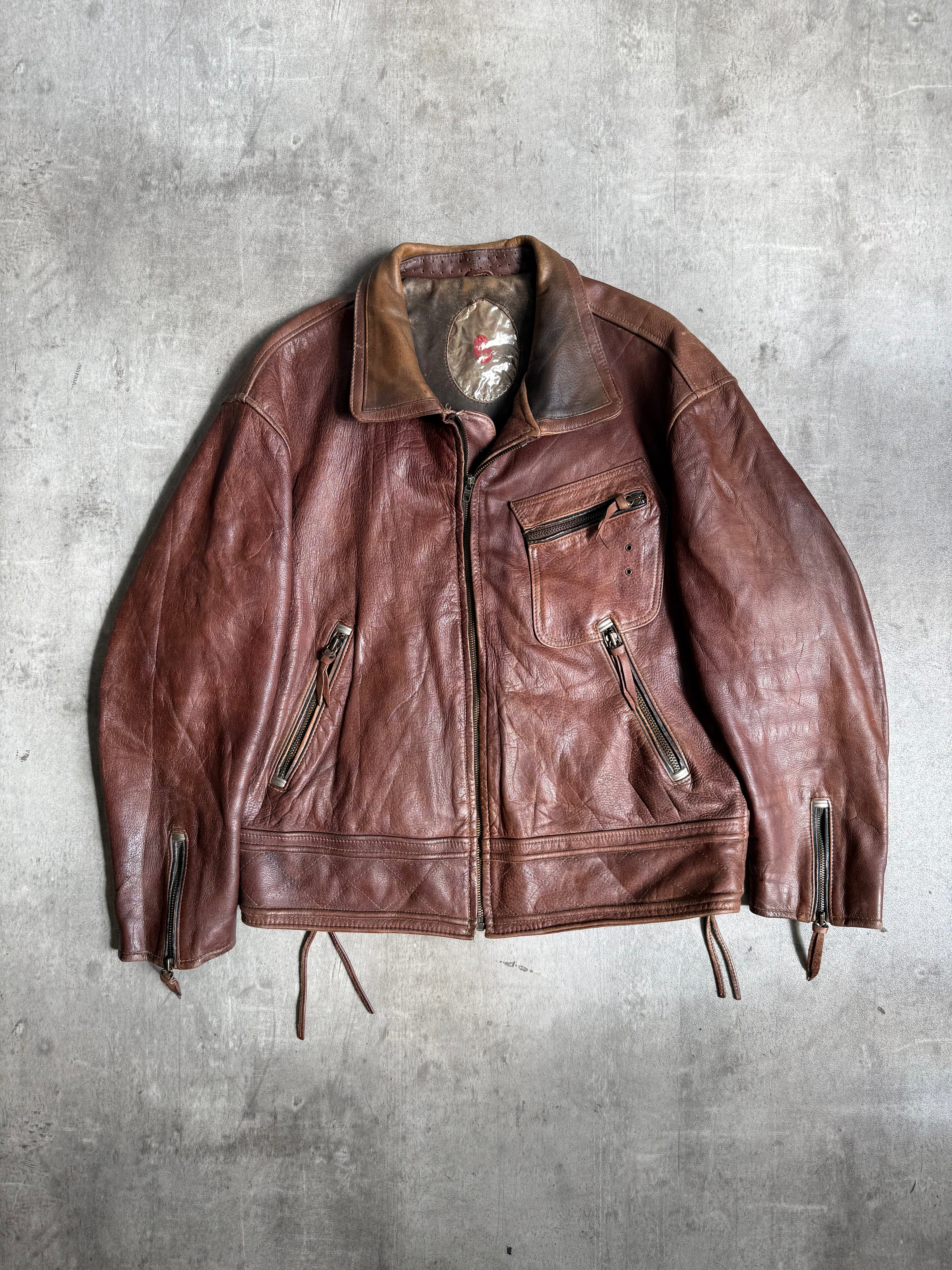 DIESEL レザー ボディバッグ フェード ブラウン y2k archive DIESEL archive レザーバッグ y2k grunge brown｜Yahoo!フリマ（旧