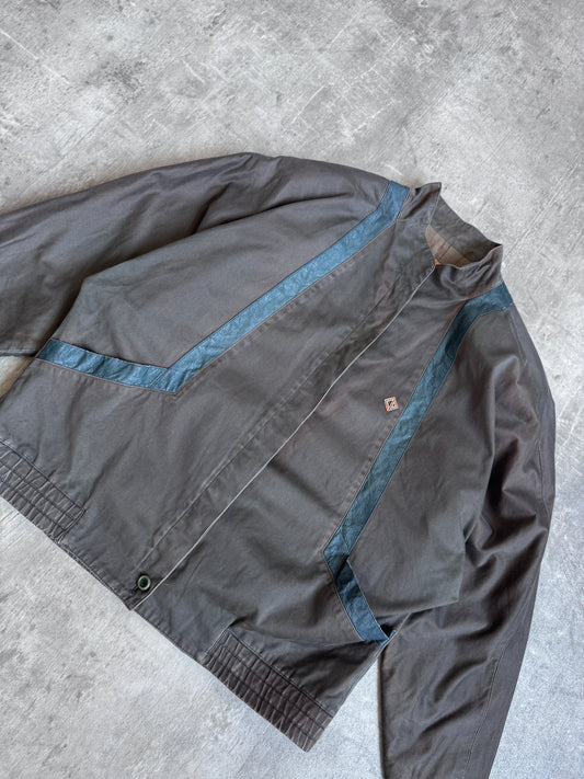 1980s Christian Dior Sports Leather Trim Batwing Sleeve Jacket