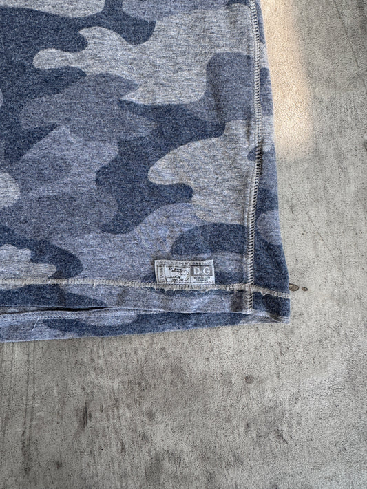 Dolce & Gabbana Original Trademark Grey Camoflauge V Neck Tee