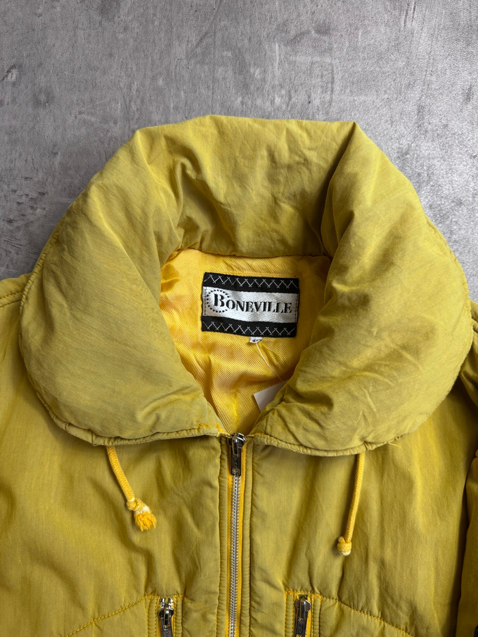 1980s Boneville Navy Arctic Pillow Neck Padded Bomber Jacket