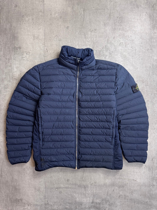 A/W 2020 Stone Island Navy Loom Woven Down Chambers Stretch Nylon-TC Jacket
