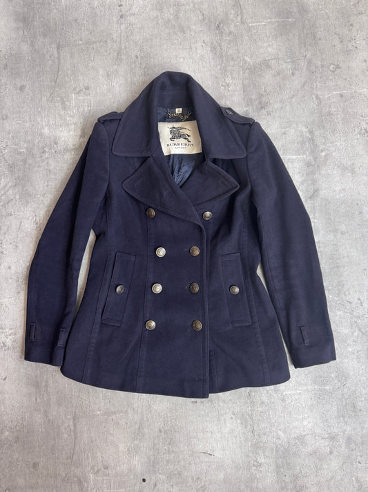 Burberry London Wool Double Breasted Trench Coat