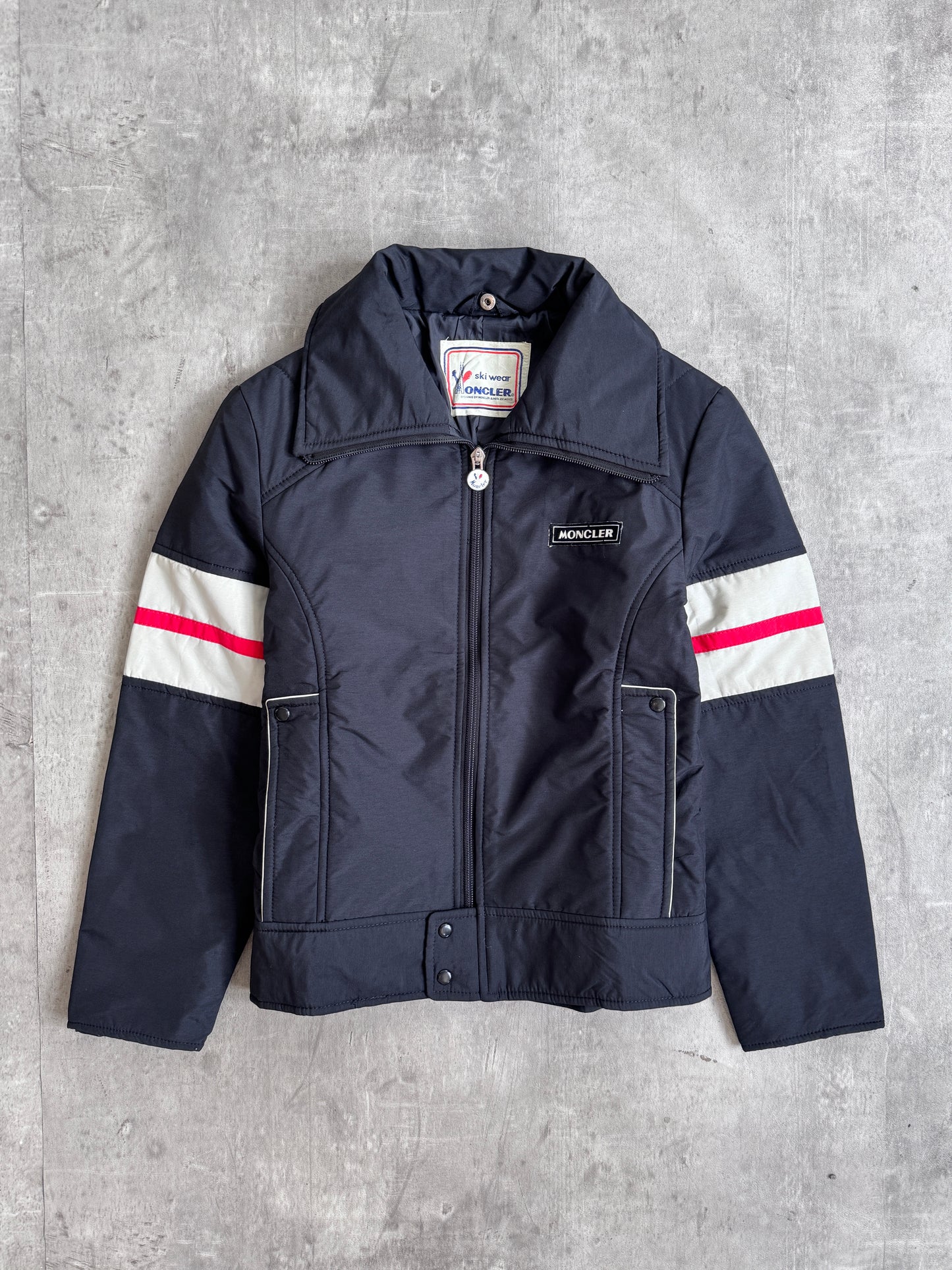 1980's Moncler Diamond Down Quilt Tapestry Ski Jacket