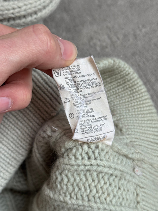 1990's Stone Island Ribbed Mock Neck Wool Sweater