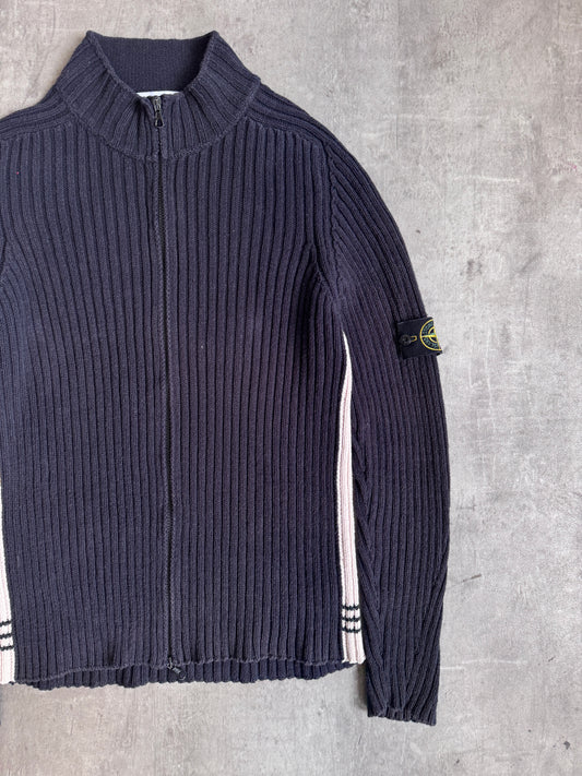 A/W 2004 Stone Island Full Zip Ribbed Cardigan