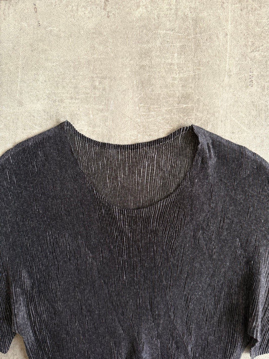S/S 2021 Issey Miyake Pleats Please Pleated Charcoal Top