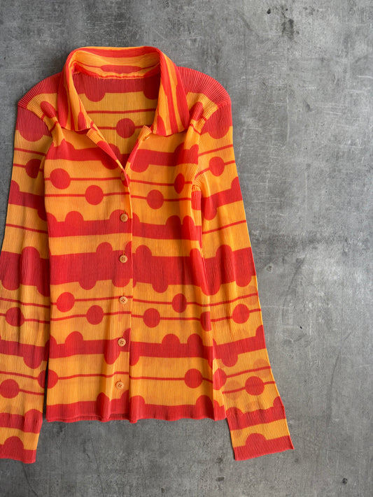 S/S 2012 Issey Miyake Abstract Pattern LS Blouse