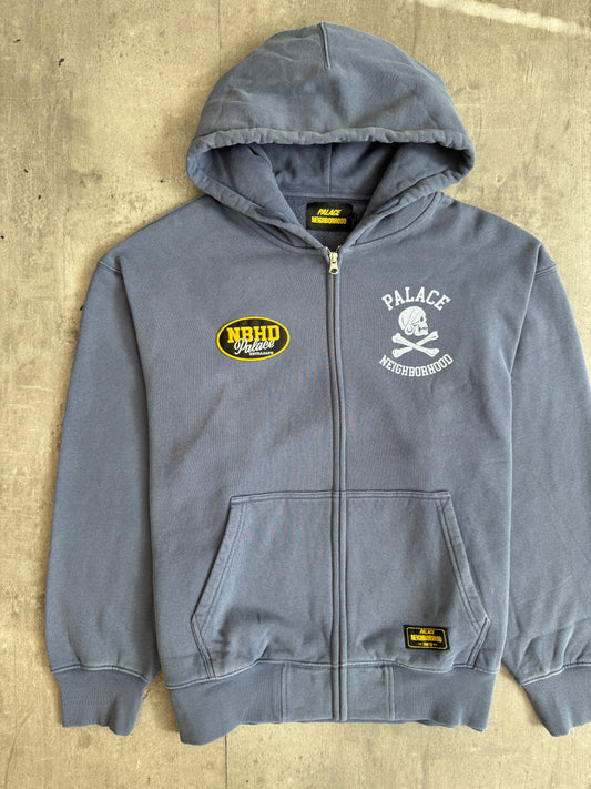 PALACE NEIGHBORHOOD SKULL ZIP HOOD NAVY