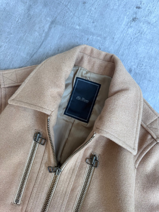 Tete Homme Beige Wool Tech Jacket