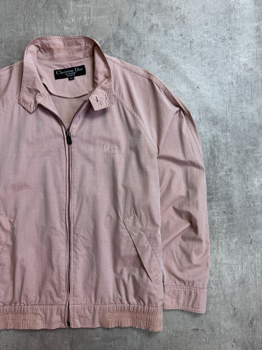 Christian Dior Nylon Orange Check Lighweight Bomber Jacket