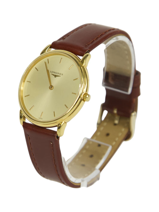 Longines Model L4.676.2 325 Brown Strap Gold Watch