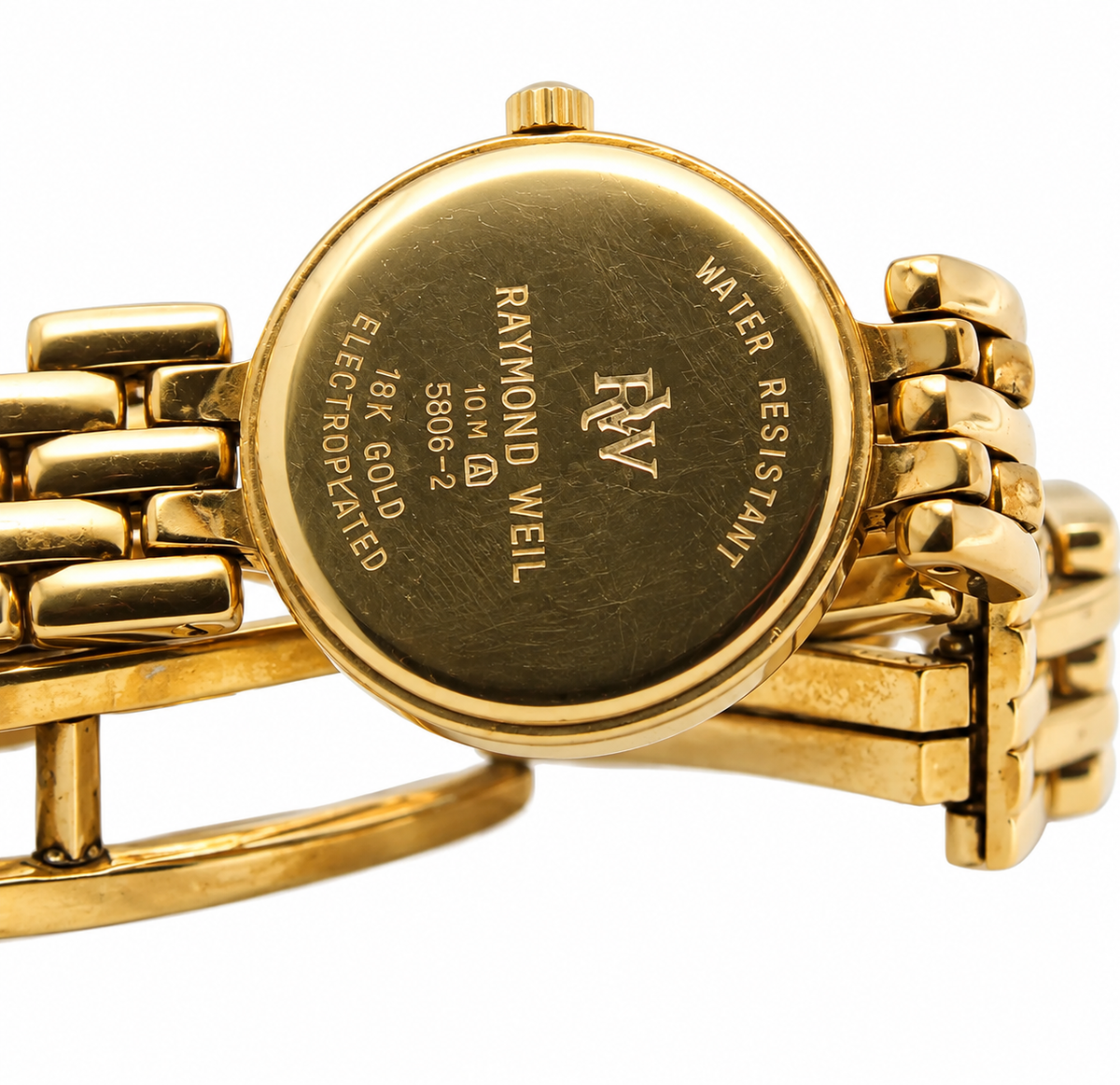 1980s Raymond Weil 5806-2 Gold Dial Gold-Tone Bracelet Watch(742-RAY-L). LWM864