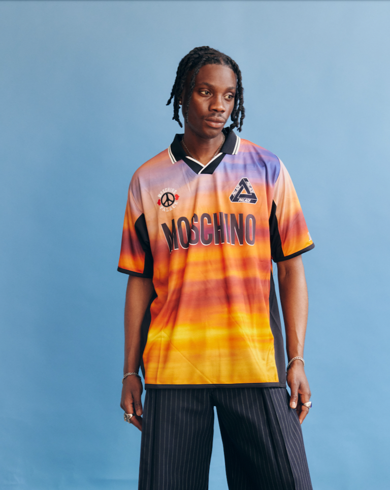 Palace Moschino Football Shirt Orange Cloud